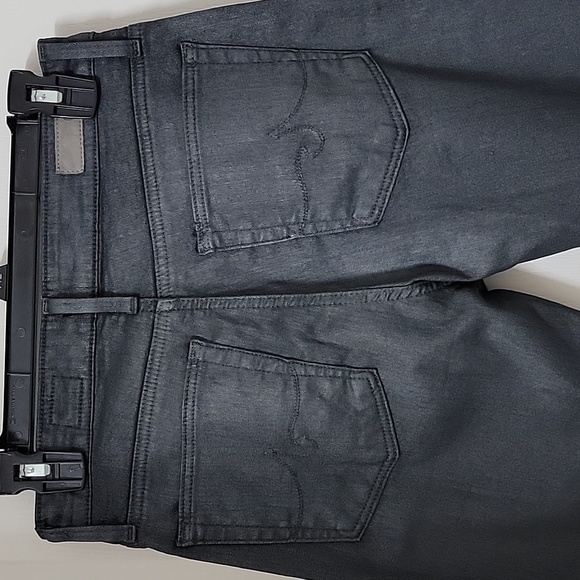 Ag Adriano Goldschmied Size 27R "The Farrah" Coated Jean in Gray, Excellent Cond - Picture 4 of 12